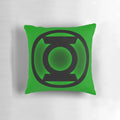 Green, humorous throw pillow with playful design