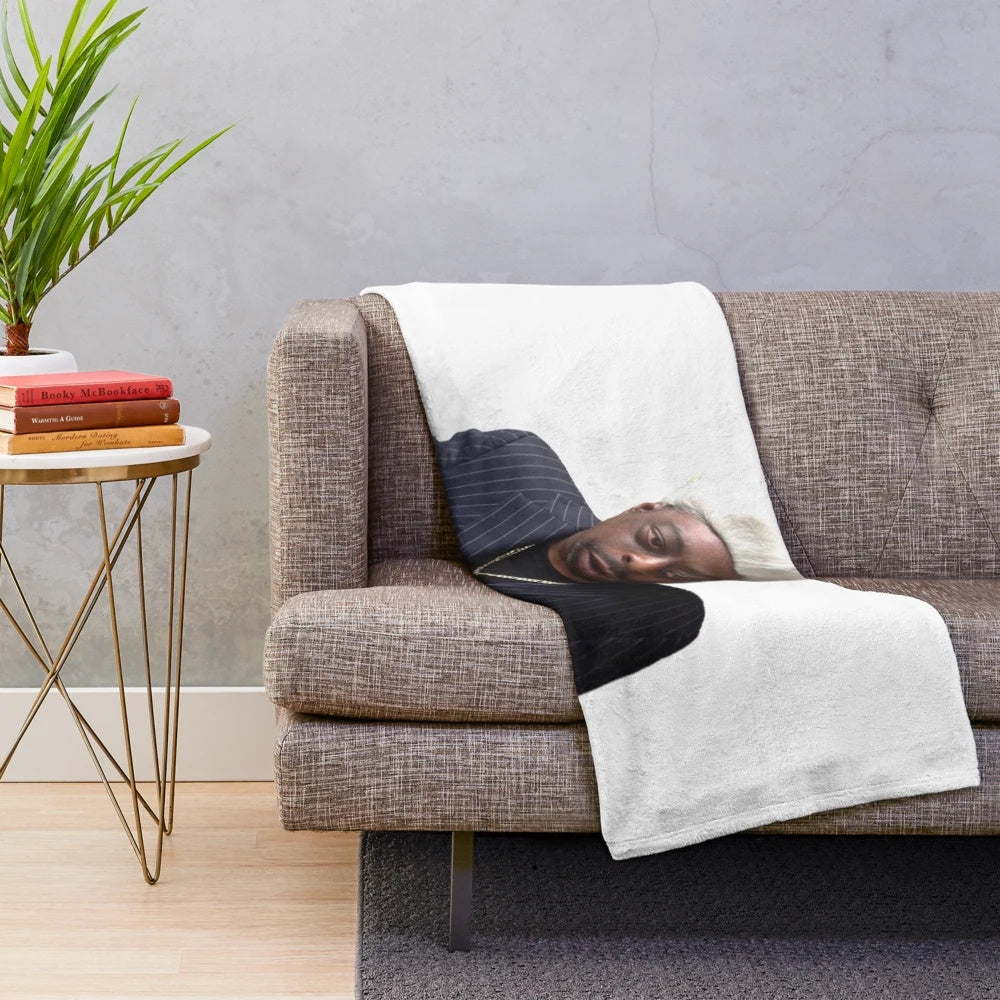Beetlejuice-inspired green plush blanket