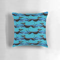 Colorful Pillow with Playful Greyhound, Whippet, and Lurcher Cartoon Designs
