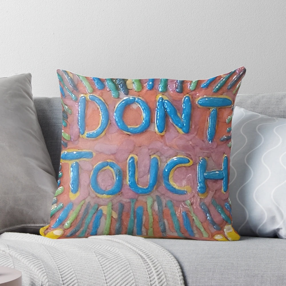 Colorful and textured gum on canvas pillow for modern interior design