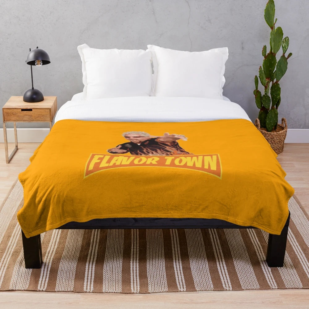Guy Fieri-inspired plush blanket in red and white colors