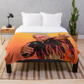 Guy Fieri inspired plush blanket with flame design