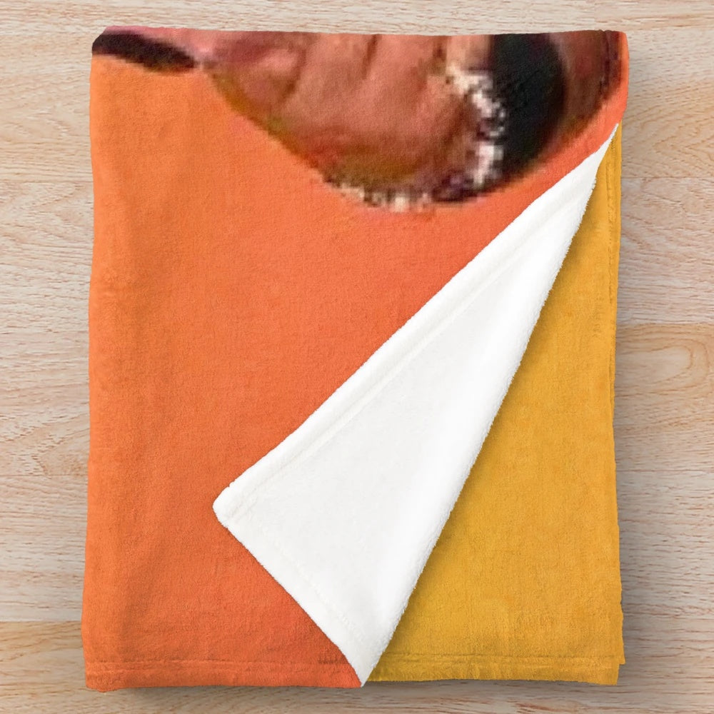 Guy Fieri inspired plush blanket with flame design