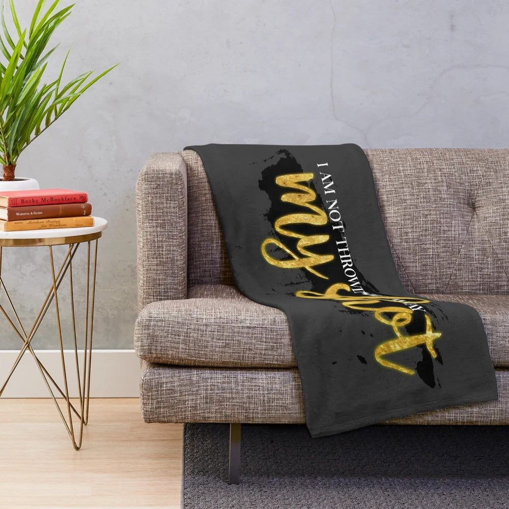 Soft, cozy plush blanket featuring a dramatic Hamilton quote