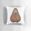 Colorful hand-illustrated capybara design on a plush, high-quality accent pillow.