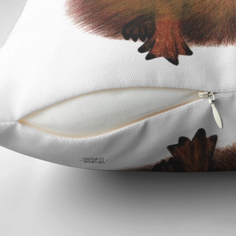 Colorful hand-illustrated capybara design on a plush, high-quality accent pillow.