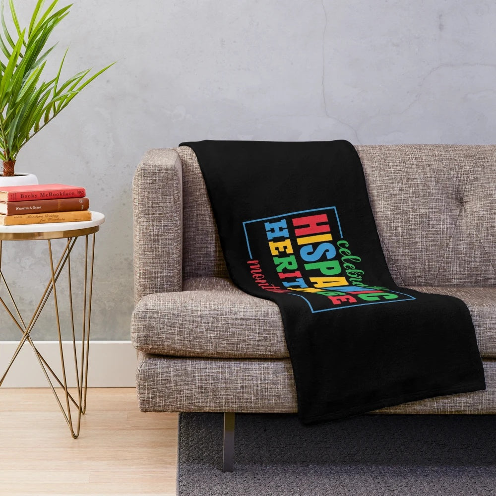 Colorful plush blanket celebrating Hispanic heritage