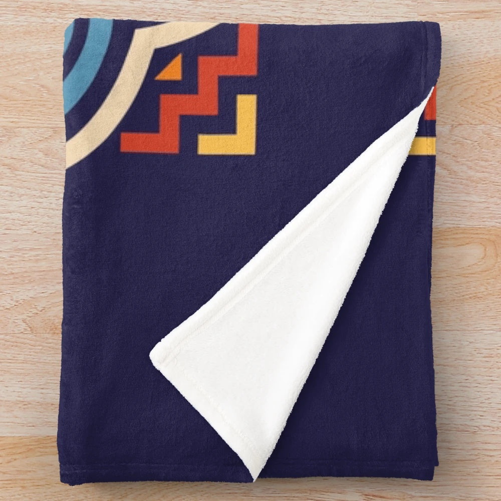 Hmong Symbol Plush Blanket - Vibrant Ethnic Textile Design