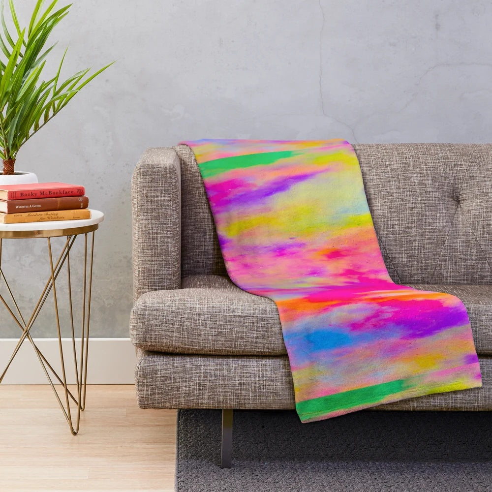 Colorful Holi Festival Plush Blanket
