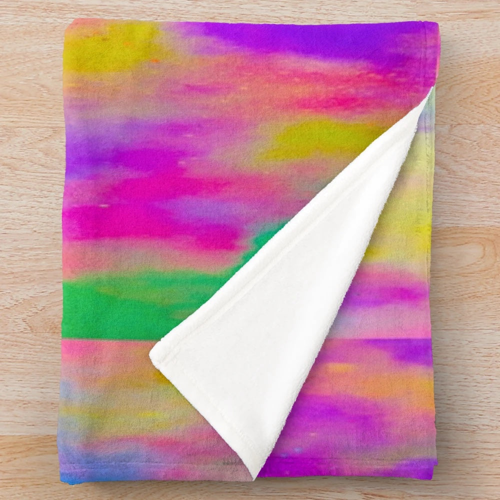Colorful Holi Festival Plush Blanket