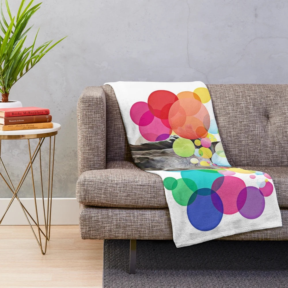 Colorful horse pop art design on a soft, plush blanket