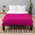 Hot pink fuchsia solid color plush blanket
