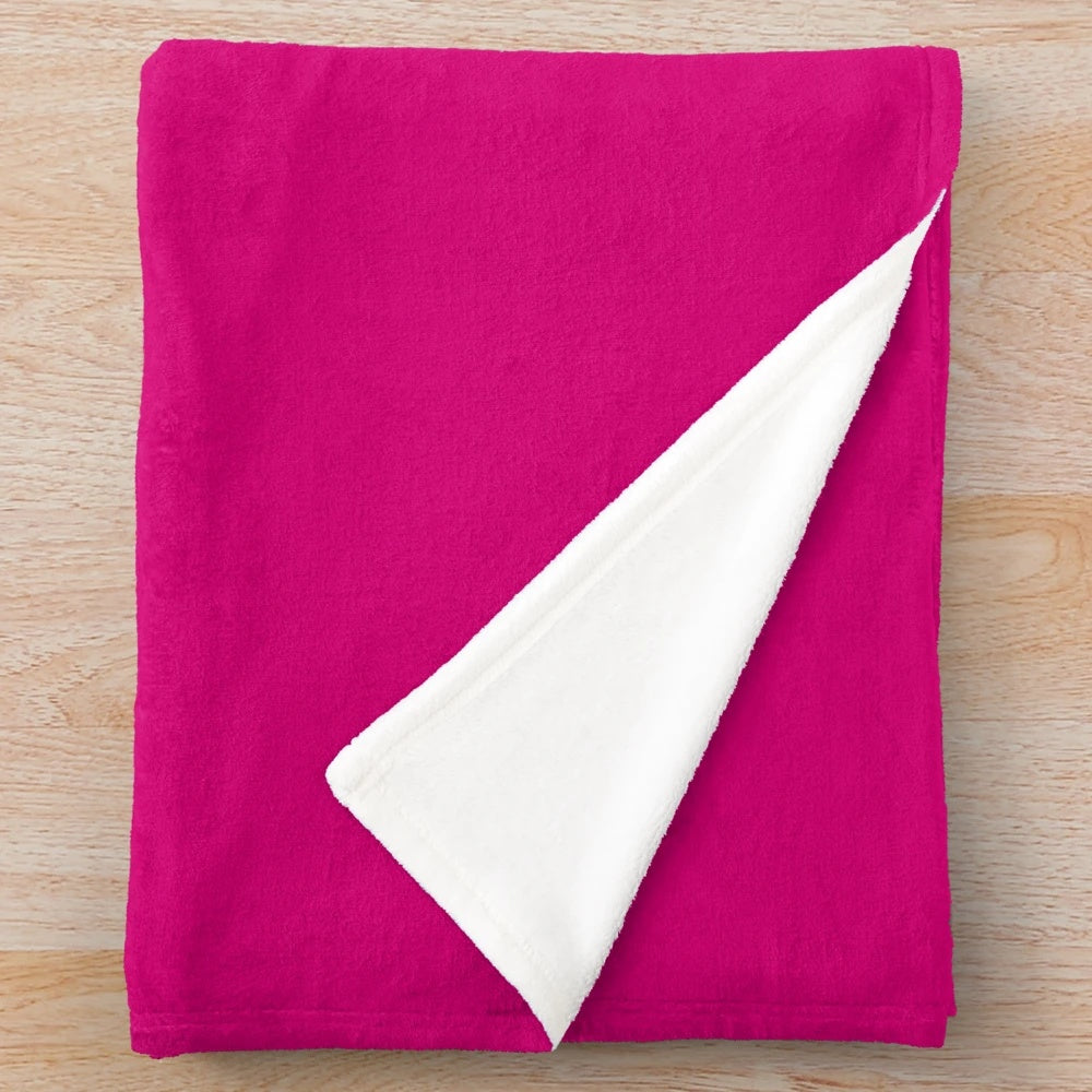 Hot pink fuchsia solid color plush blanket
