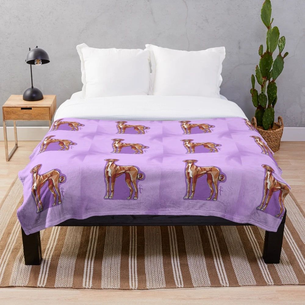 Colorful and plush hound dog blanket