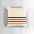 Colorful Hudson Bay-style patterned decorative pillow for home decor