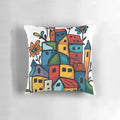 Colorful, abstract Pillow with Hundertwasser-style design