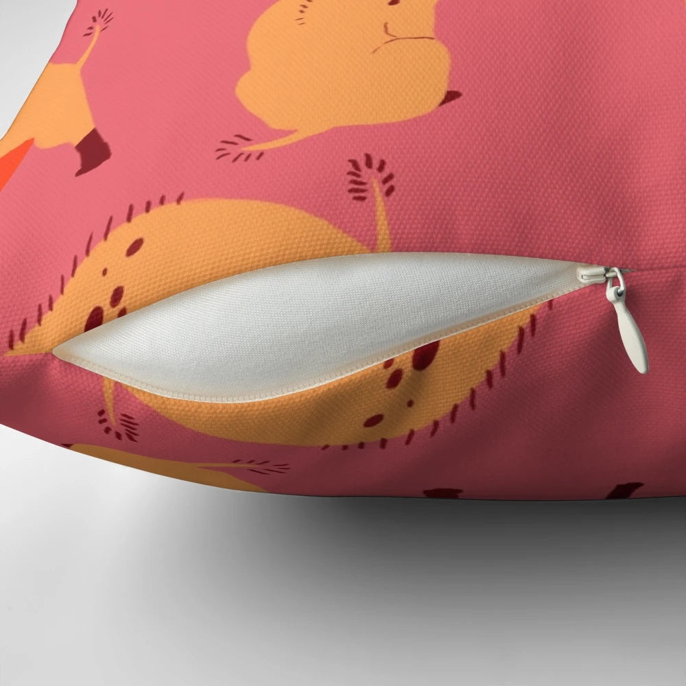 Colorful hyena seamless pattern printed on a plush pillow