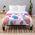 Colorful ice cream cone plush blanket