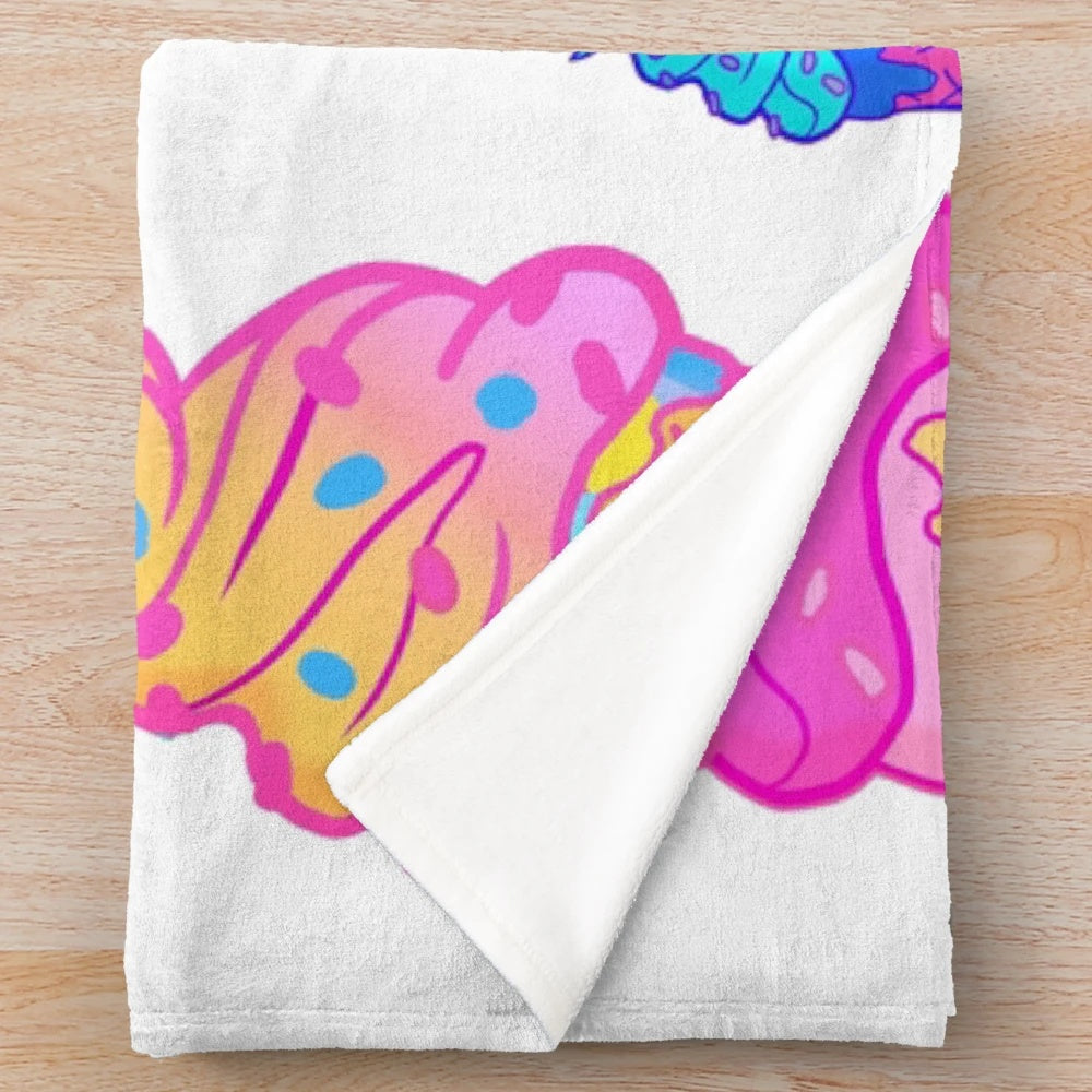 Colorful ice cream cone plush blanket