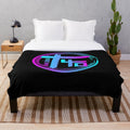 Colourful Indochine-inspired plush blanket with band logo