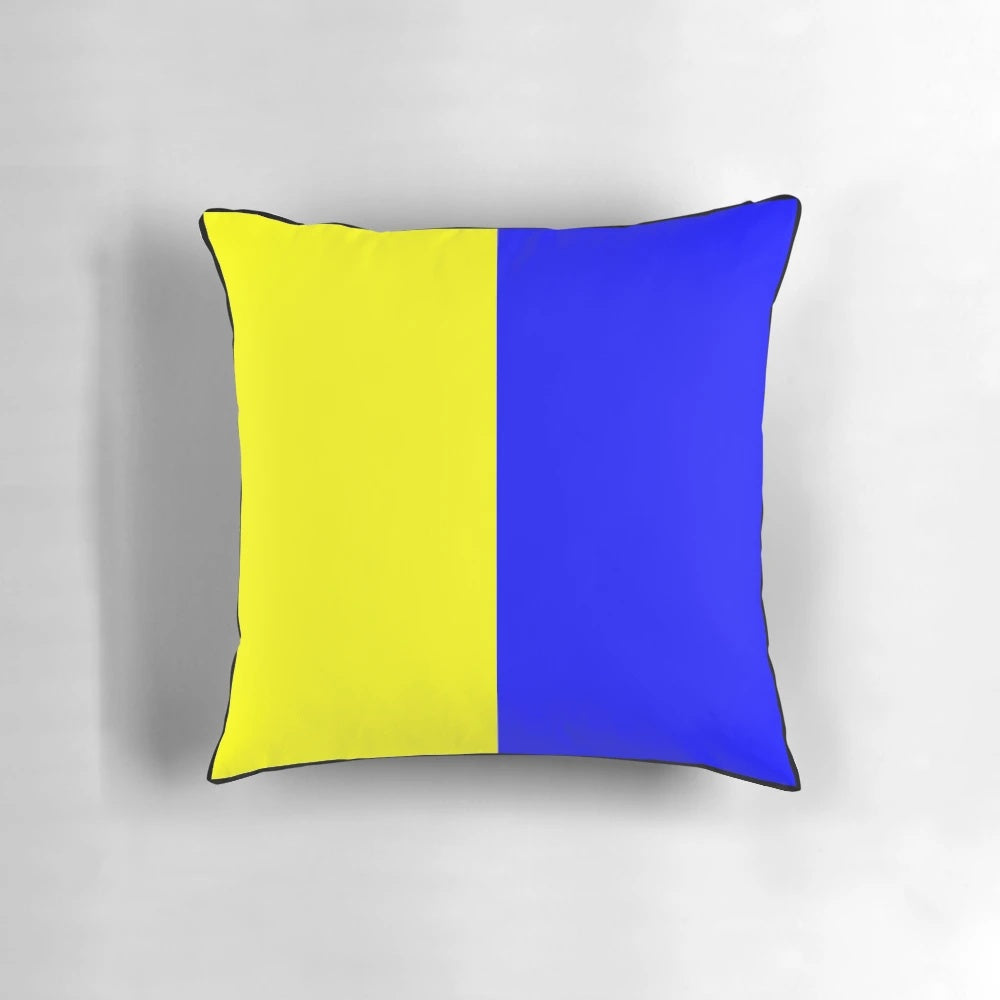 Colorful international maritime signal flag featuring the letter K