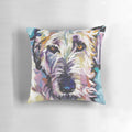 Vibrant and colorful pop art style portrait of an Irish Wolfhound dog