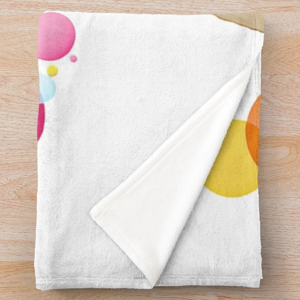 Colorful pop art inspired plush blanket featuring a jack russell terrier