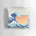 Colorful Japanese waves art print decorative pillow for home