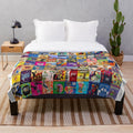 Jazz music collage plush blanket
