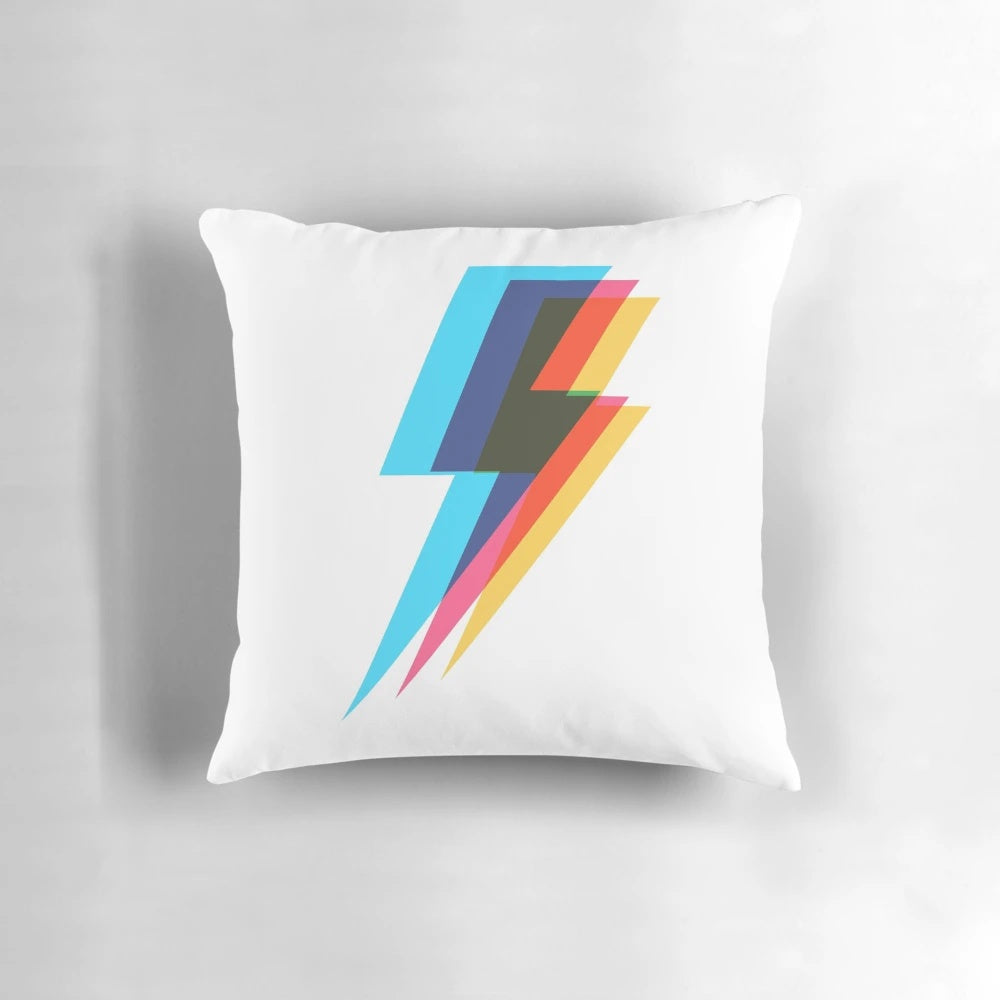 Colorful abstract art kaleidoscope design on a plush throw pillow
