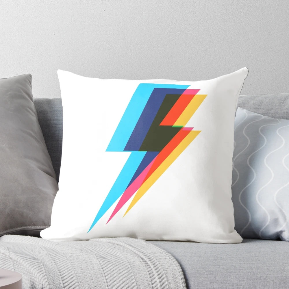 Colorful abstract art kaleidoscope design on a plush throw pillow