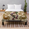 Kokopelli tribal pattern plush blanket
