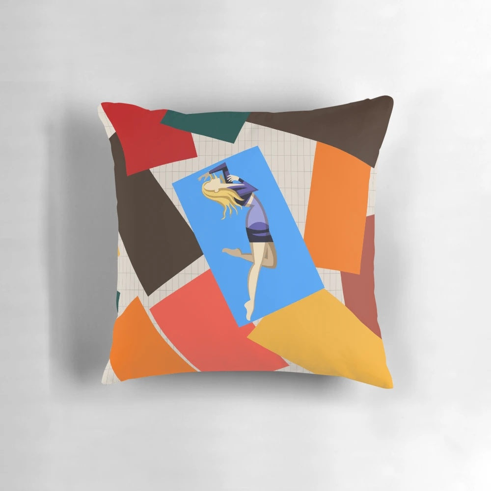 Colorful and stylish pillow featuring Kylie Minogue-inspired design