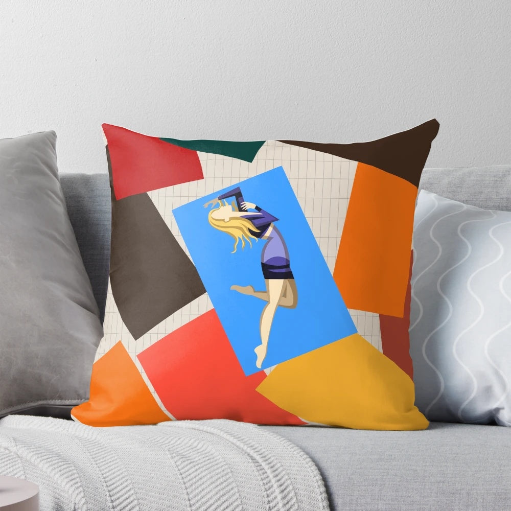 Colorful and stylish pillow featuring Kylie Minogue-inspired design