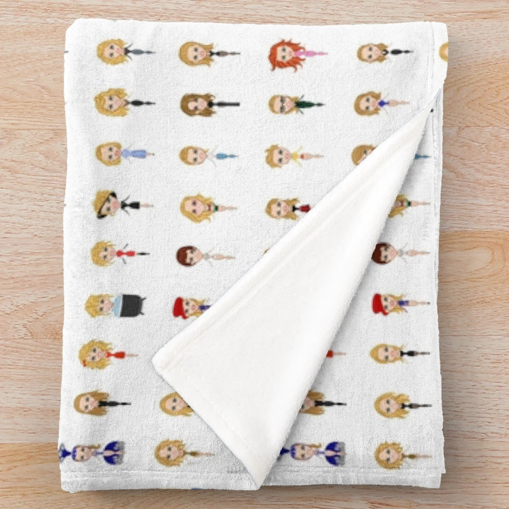 Colorful plush blanket with Kylie Minogue-inspired design
