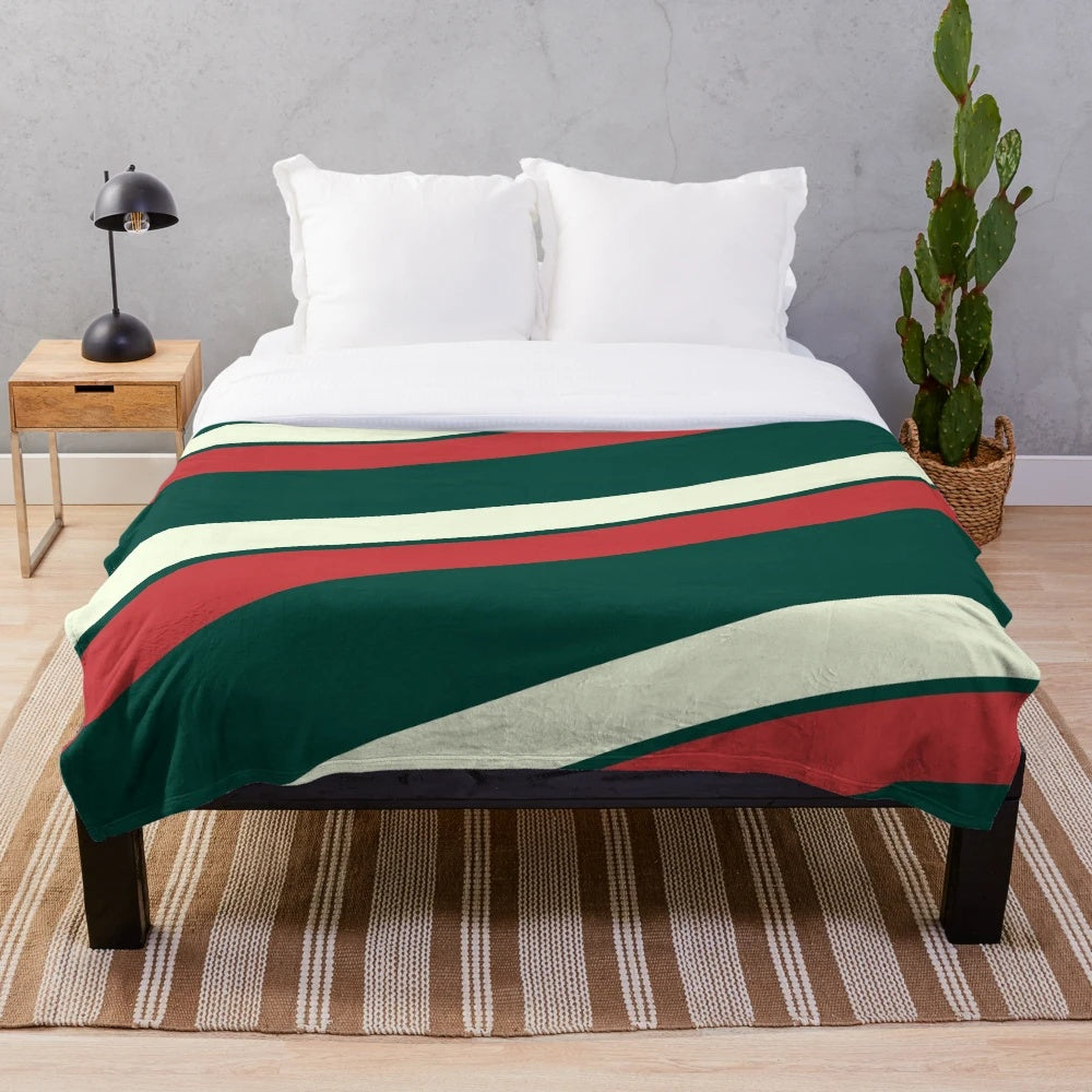 Leicester Tigers-inspired plush blanket featuring the team's iconic color scheme