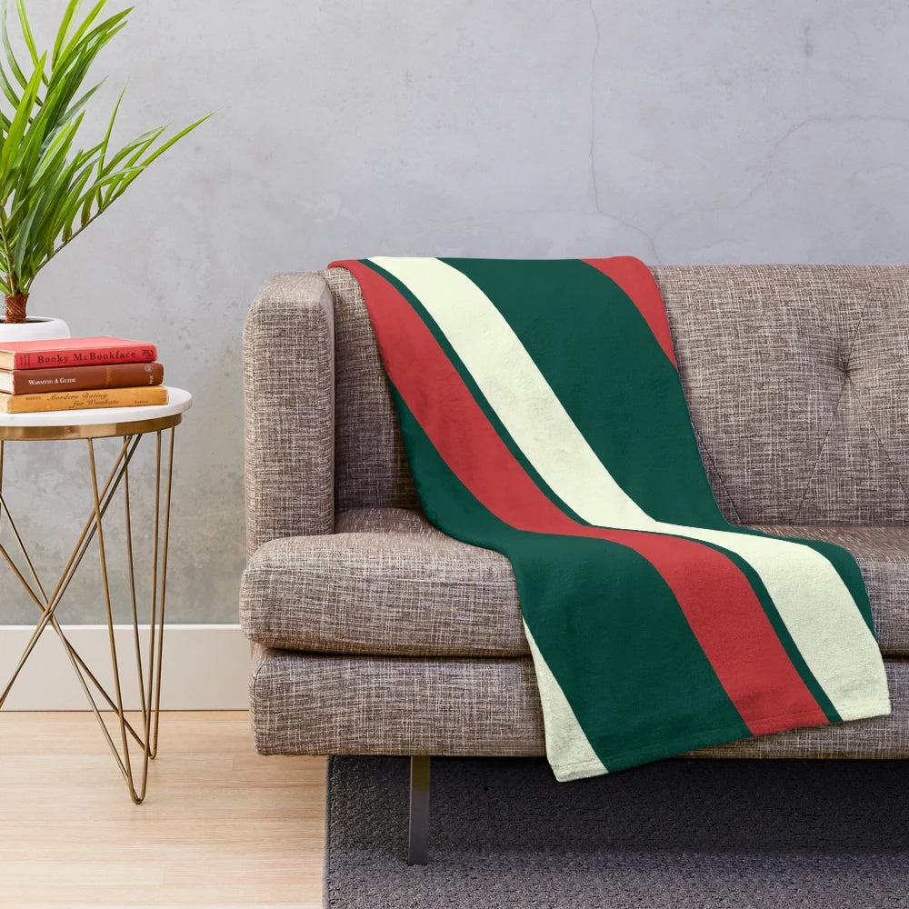 Leicester Tigers-inspired plush blanket featuring the team's iconic color scheme