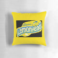 Colorful pillow featuring the iconic Lemonhead candy design, perfect for adding a touch of humor and sweetness to any room.