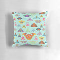 Colorful pillow featuring a variety of moths and butterflies in a nature-inspired surface design.