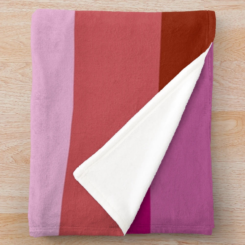 Lesbian Pride Flag Plush Blanket with Vibrant Rainbow Colors