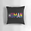 Colorful LGBTQIA+ pride flags printed on a plush, comfortable pillow.