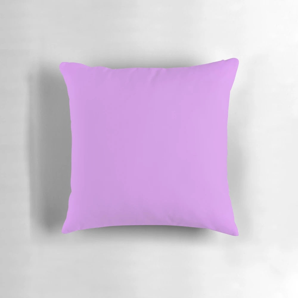 Bright lilac-colored solid throw pillow for home decor