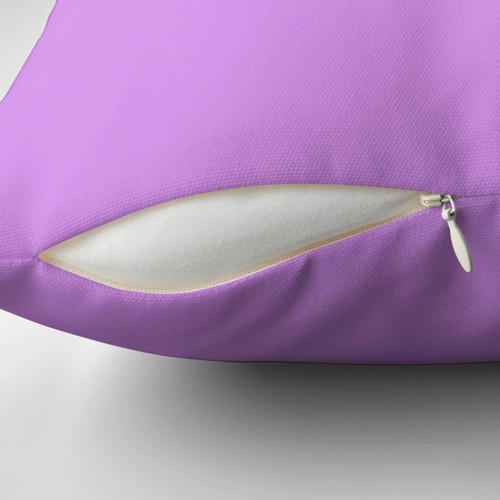 Bright lilac-colored solid throw pillow for home decor