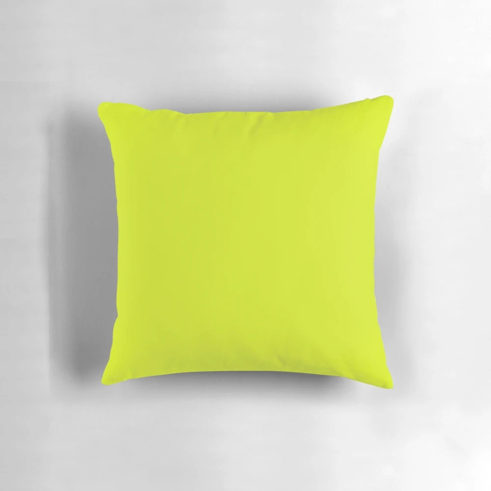 Lime green throw pillow in a solid color design