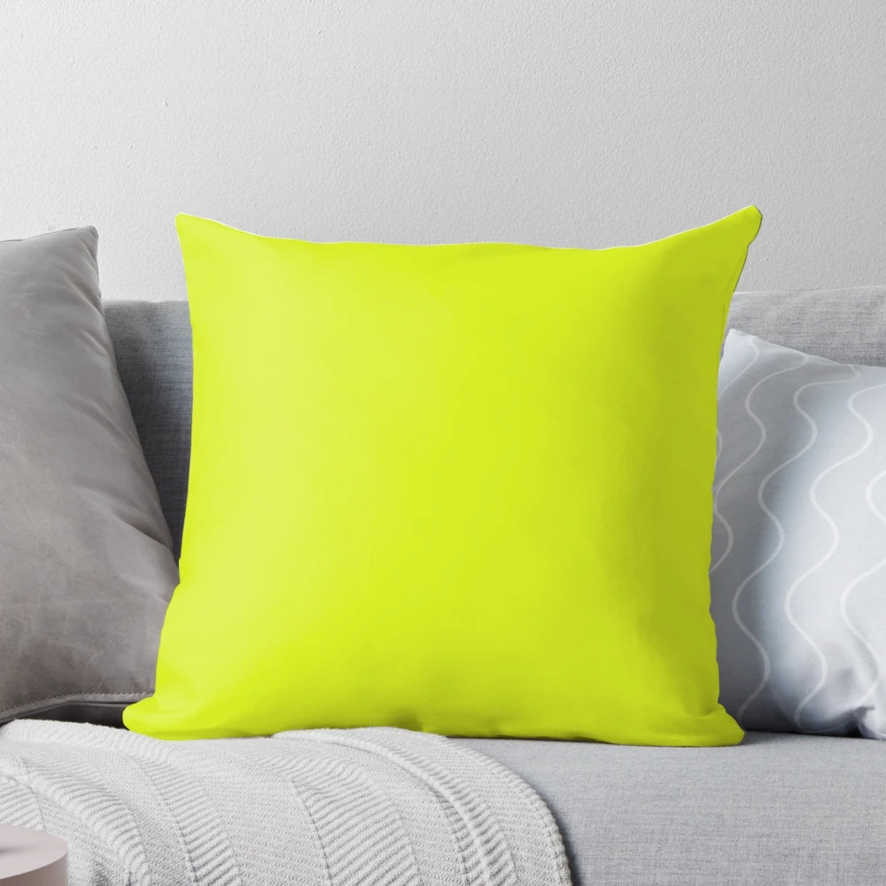 Lime green throw pillow in a solid color design
