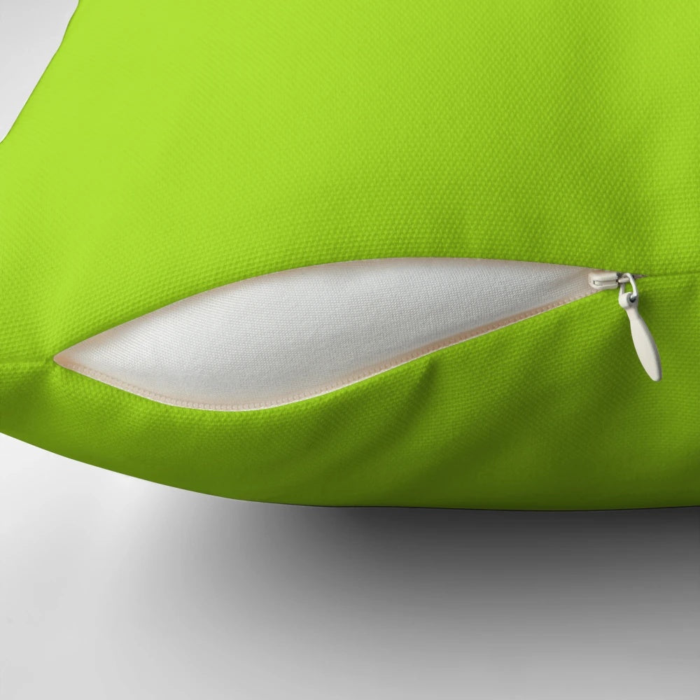 Stylish lime green pillow with a fun, inviting design for comfortable home accents