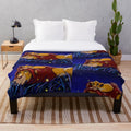 Colorful lion print plush blanket
