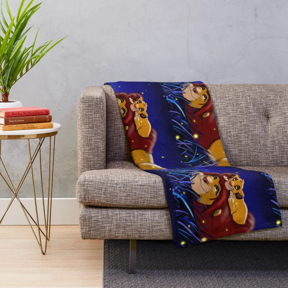 Colorful lion print plush blanket