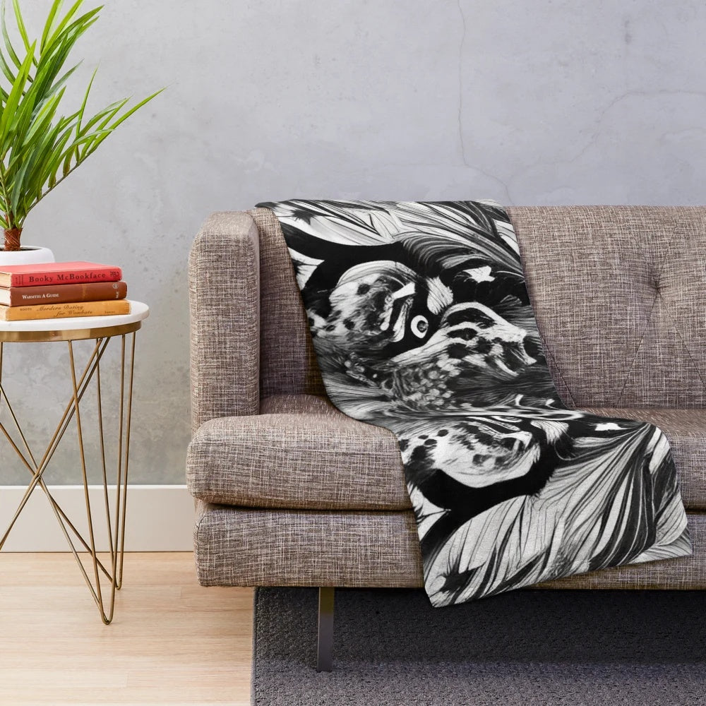 Colorful plush blanket featuring a vibrant lion portrait