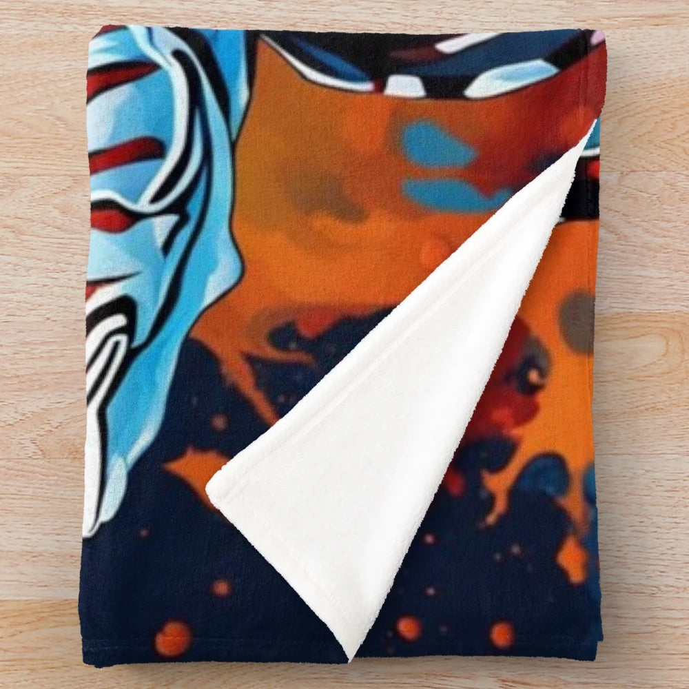 Lionfish plush blanket with vibrant ocean-inspired design